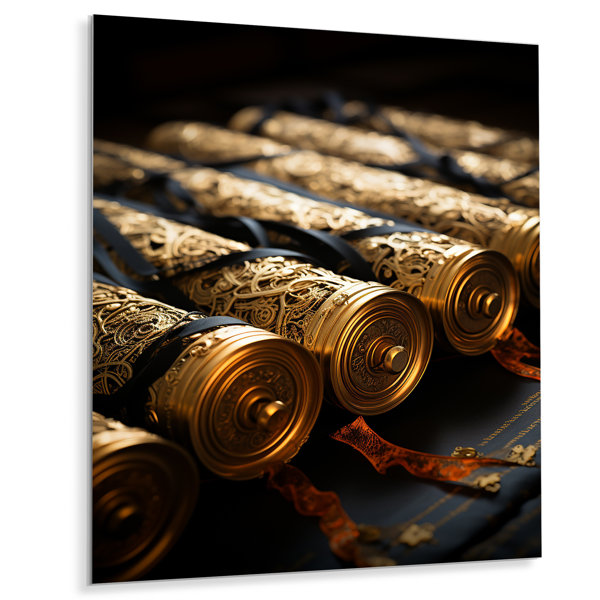 Bungalow Rose Hebrew Hebrew Scrolls Of Wisdom On Metal Print Wayfair